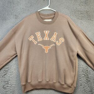 Texas Longhorns Sweatshirt Mens Medium Brown NCAA Football Crewneck Boxy Fit